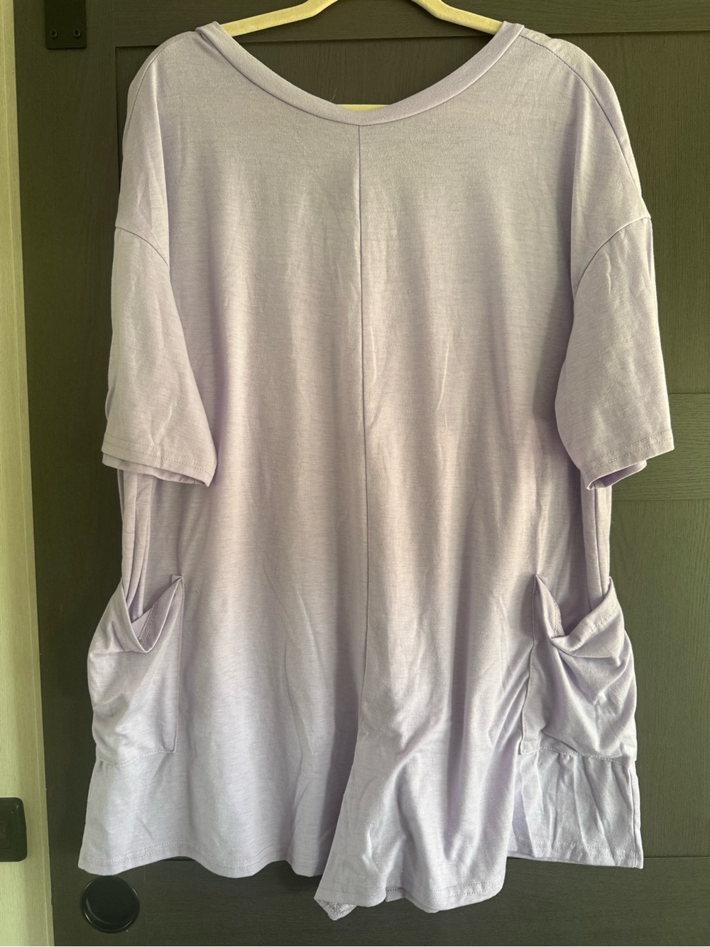 Lavender Short Sleeve Romper with Side Pockets